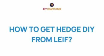 Unlocking the Secrets: How to Get Hedge DIY from Leif
