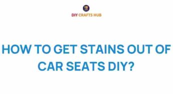 Mastering DIY: Effortless Stain Removal from Car Seats