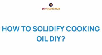 Unlocking the Secrets of Solidifying Cooking Oil: A DIY Guide