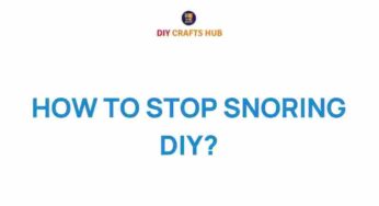 Discover the Secrets to Stopping Snoring: DIY Solutions That Work