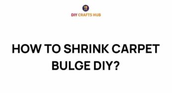 Mastering the Art of Carpet Restoration: How to Shrink Bulges Like a Pro