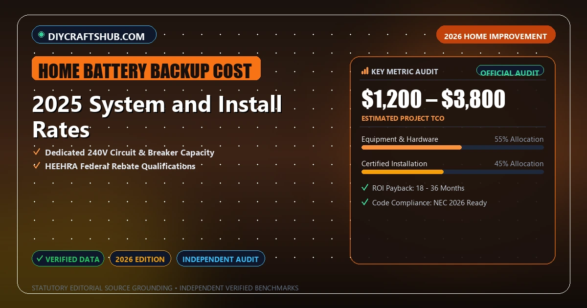 2025 System and Install Rates - Analytical Guide and Verified Benchmarks (home battery backup cost)