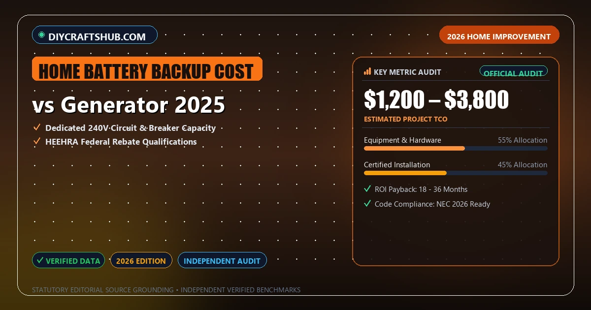 vs Generator 2025 - Analytical Guide and Verified Benchmarks (home battery backup cost)
