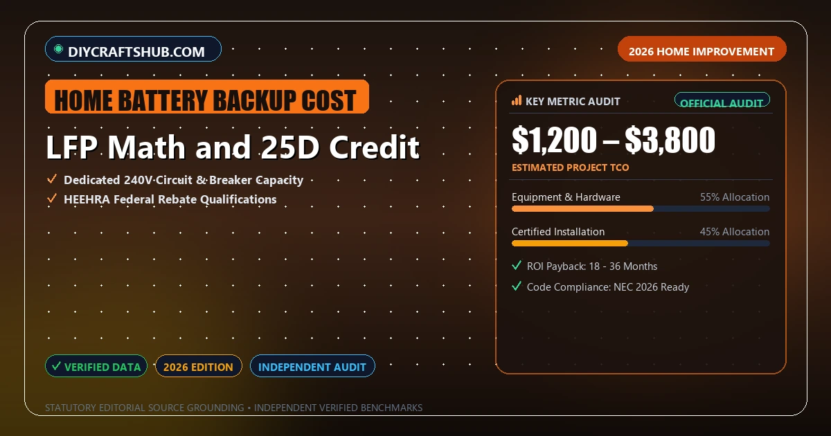 LFP Math and 25D Credit - Analytical Guide and Verified Benchmarks (home battery backup cost)